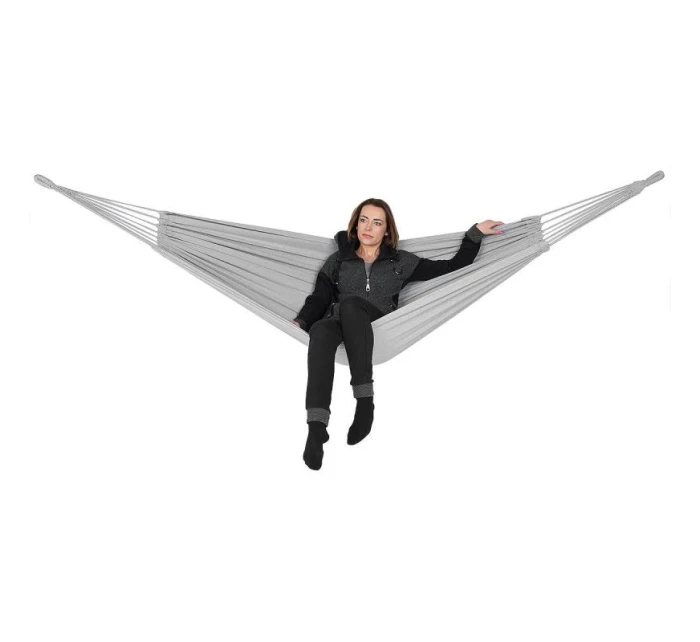 ZÁHRADNÁ HOJDACIA SIEŤ PRE 2 OSOBY 200X150CM S KRYTOM SIVÁ 1039053