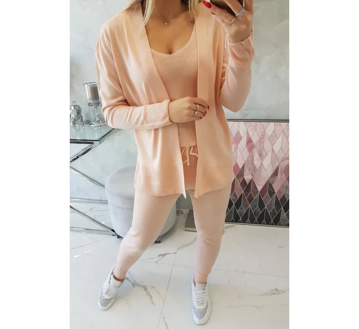 Súprava svetrov 3-dielna púdrovo ružová