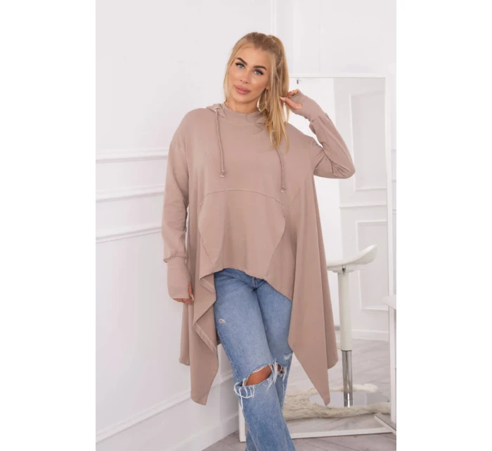 Halenka s rozšířeným spodním dílem tmavě béžová Halenka s rozšířeným spodním dílem tmavě béžová