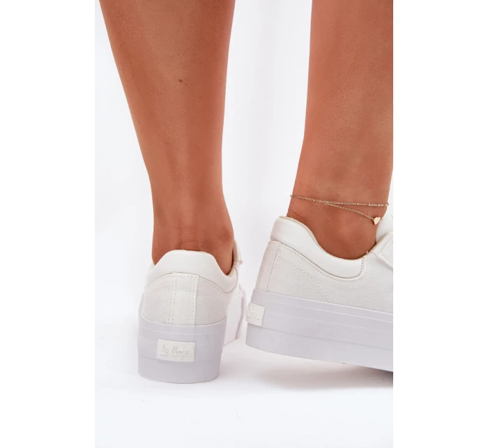 Trampki Damskie Na Platformie Lee Cooper LCW-25-31-3450L Białe