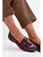Kožené dámské mokasyny Vinceza 39983 bordó