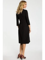 M335 Šaty so záhybom vpredu - čierne M335 Šaty so záhybom vpredu - čierne