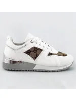 Biele dámske tenisky adidasky so zvýšenou podrážkou (666-21)