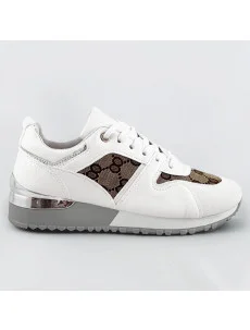 Biele dámske tenisky adidasky so zvýšenou podrážkou (666-21)