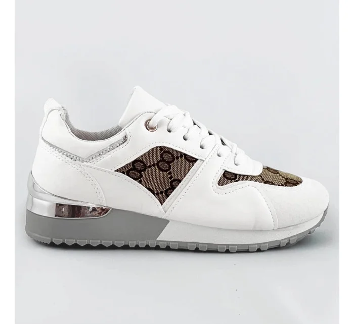 Biele dámske tenisky adidasky so zvýšenou podrážkou (666-21)