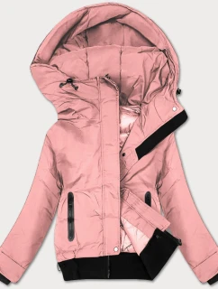 Ružová krátka bunda so sťahovacím lemom J Style (16M9215-51)