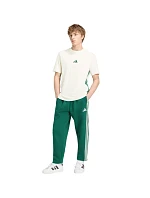 Pánske nohavice adidas Essentials 3-Stripes Fleece Tapered Cuffed zelené KY4129 Pánske nohavice adidas Essentials 3-Stripes Fleece Tapered Cuffed zelené KY4129