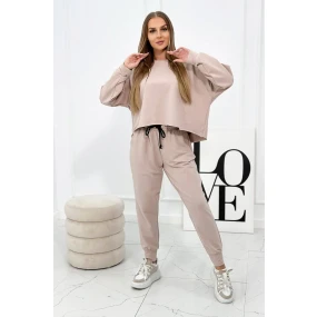 Set 2dílná mikina + kalhoty béžový