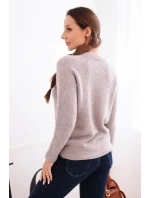 Dámský svetr z baby alpaky s dlouhým rukávem tmavě béžový