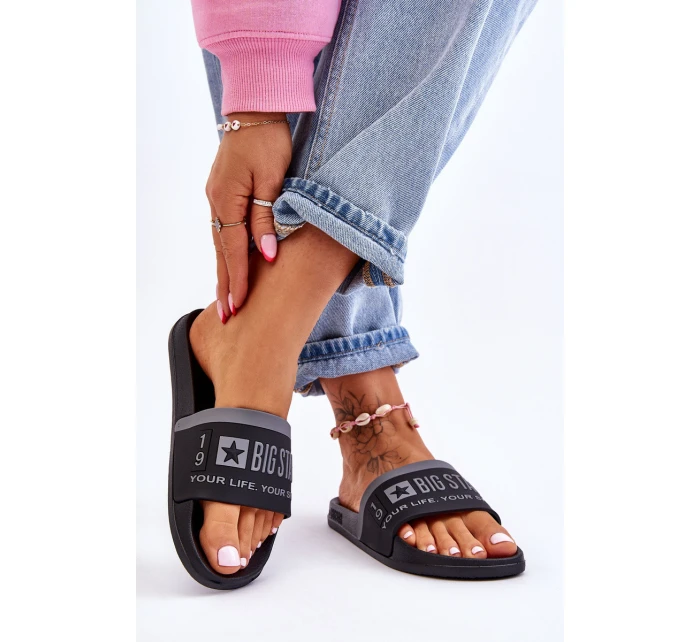 Damskie Lekkie Klapki Big Star LL274732 Czarne
