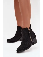 Dámské kovbojky na podpatku model 21713530 Černé - S.Barski Dámské kovbojky na podpatku model 21713530 Černé - S.Barski