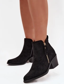 Dámské kovbojky na podpatku model 21713530 Černé - S.Barski