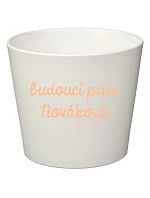 Biely keramický kvetináč – budúca pani – malý