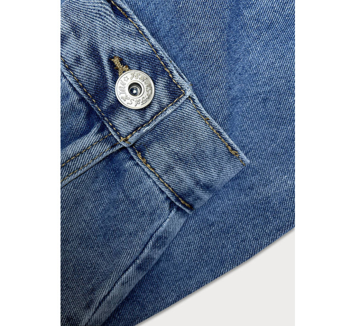 Svetlomodrá dámska džínsová bunda s pretrhnutiami (GD8727-K)
