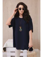 Oversized halenka s přívěskem námořnická modř