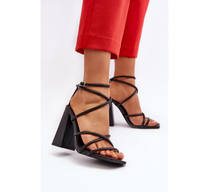 Modne Sandały Na Obcasie Czarne Josette
