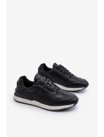 Sneakersy Męskie Skórzane BIG STAR NN174287 Czarne