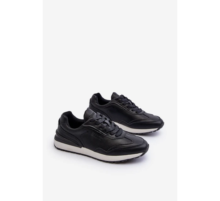 Sneakersy Męskie Skórzane BIG STAR NN174287 Czarne