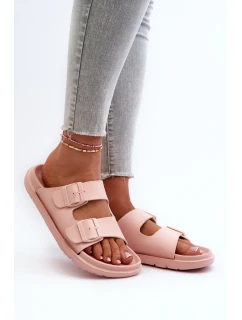 Lehké dámské pěnové pantofle s přezkami Big Star model 21660731 růžové - Big Star Shoes