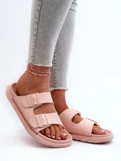 Lekkie Piankowe Klapki Damskie Z Klamrami Big Star NN274A753 Różowe