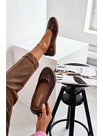 Kožené baleríny Barefoot model 22073665 Čokoládové - Zazoo