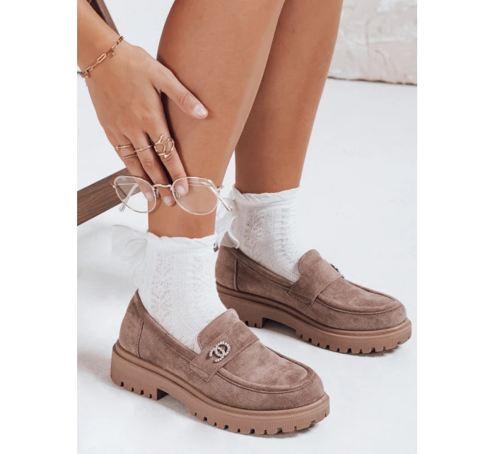 Dámské semišové béžové mokasíny Dstreet model 21992448 - FashionStreet