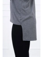 Halenka s potiskem a delšími zády v grafitové barvě Halenka s potiskem a delšími zády v grafitové barvě