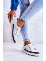 Dámské kožené tenisky v bílé a tmavě modré barvě model 21579583 - EVENTO