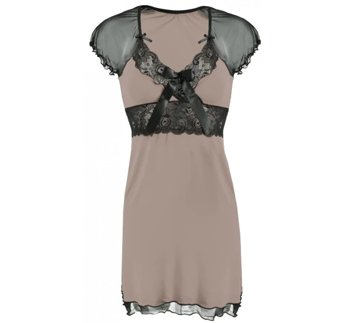 Dámska nočná košeľa Paulina Cappucino-Black - Dkaren Dámska nočná košeľa Paulina Cappucino-Black - Dkaren