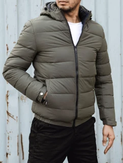 Pánska prešívaná zimná bunda s kapucňou zelená FashionStreet TX4846