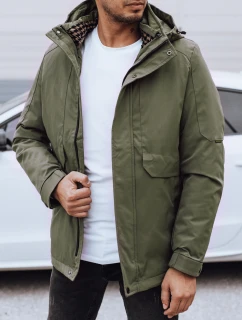 Pánska zimná bunda s kapucňou zelená FashionStreet TX4910