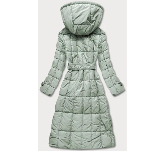 Klasický dámský prošívaný kabát v pistáciové barvě model 17658097 - Ann Gissy Klasický dámský prošívaný kabát v pistáciové barvě model 17658097 - Ann Gissy