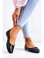 Skórzane Klasyczne Baleriny Czarne Stacee Skórzane Klasyczne Baleriny Czarne Stacee