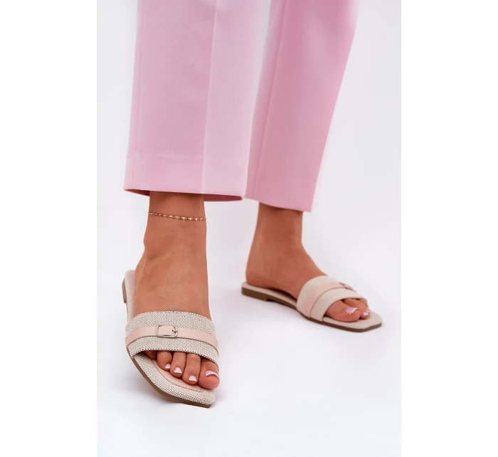 Ploché Dámské Pantofle S Páskem A Béžové model 21689551 - Boto