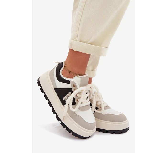 Dámské tenisky na platformě šedé model 22039752 - Boto