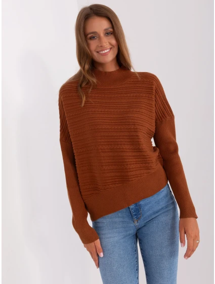 Sweter AT SW model 18895614 brązowy - FPrice Sweter AT SW model 18895614 brązowy - FPrice