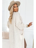 model 21290276 Cardigan svetr s kapsami béžová barva - numoco basic