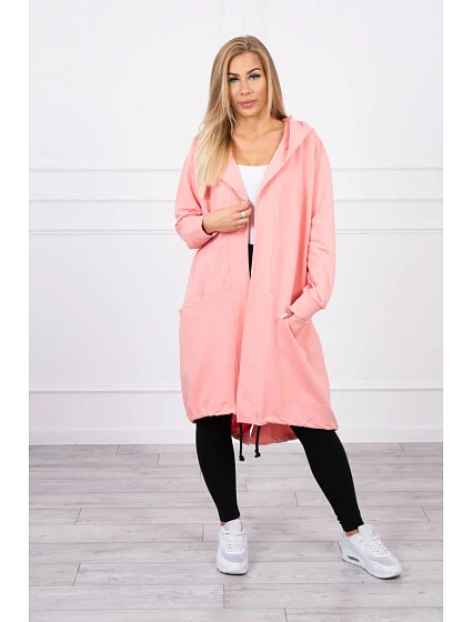 Nadměrná šedá bunda s kapucí model 18747287 - K-Fashion Nadměrná šedá bunda s kapucí model 18747287 - K-Fashion
