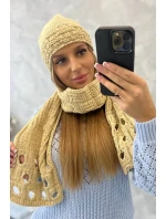 Dámska súprava so šálom Maja K327 beige