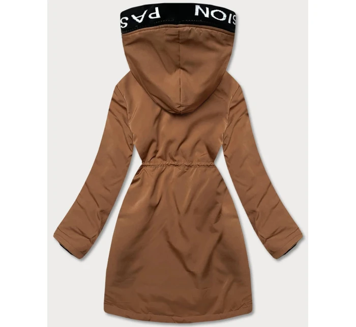 Dámská bunda v karamelové barvě s kožešinovou podšívkou model 21345406 - S'WEST