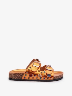 Zdobené dámske papuče s prackami S.Barski Orange