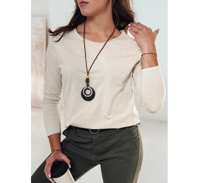 Dámská halenka s přívěskem béžová Dstreet model 21982009 - FashionStreet