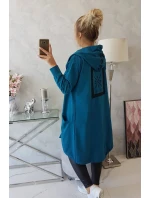 Bunda oversize s kapucí navy