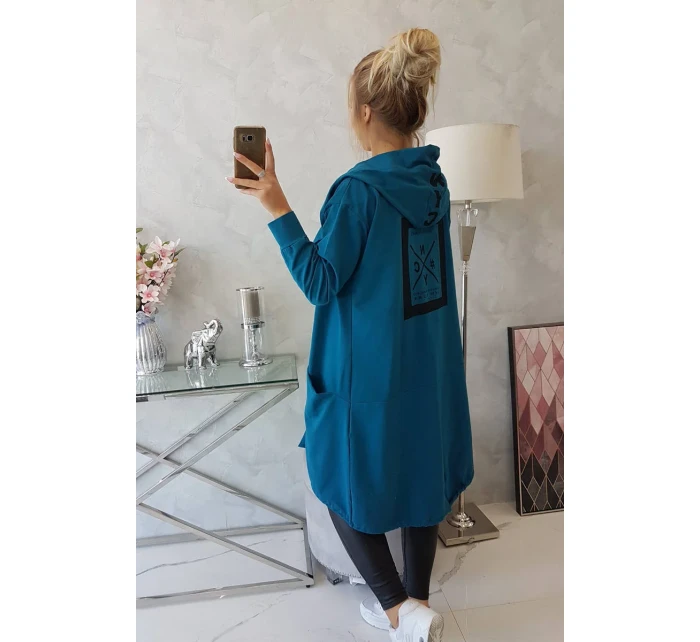 Bunda oversize s kapucí navy