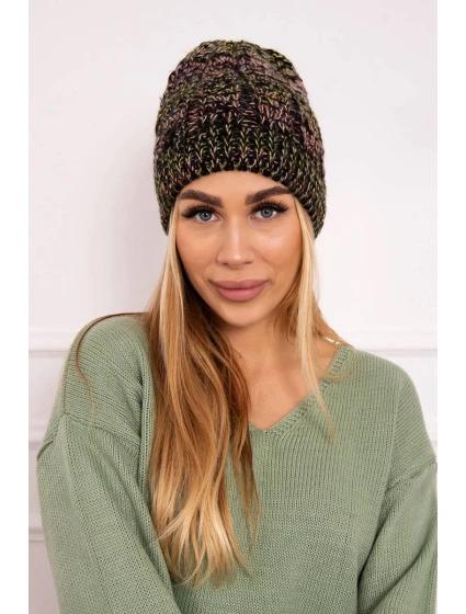 Fleecová čiapka Melisa K241 black+olive