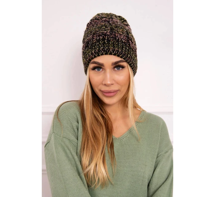 Fleecová čiapka Melisa K241 black+olive