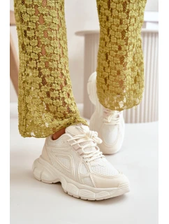 Buty Sportowe Sneakersy Damskie Beżowe Timoci