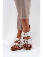 Kožené Ploché Sandály S Přezkami Bílé model 21686308 - Zazoo