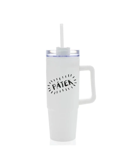 PÁTEK - bílý cestovní hrnek s průhledným víčkem 900 ml