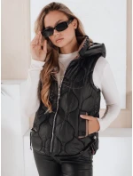 Dámská prošívaná vesta s kapucí černá Dstreet model 21990916 - FashionStreet